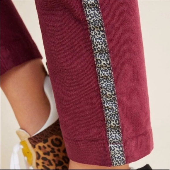 Sundry Maroon Cords with Leopard racing Stripe - Picture 3 of 5